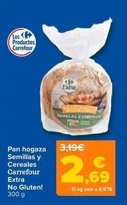 Carrefour extra - pan hogaza semillas y cereales no gluten!