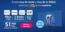 Telecable Sky - fibra 2 lineas oferta