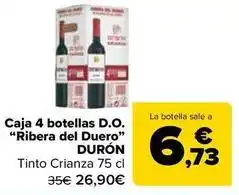 Carrefour Durón - caja 4 botellas d.o. ribera del duero oferta