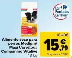 Carrefour Carrefour - alimento seco para perros medium/maxi carrefour companino vitalive oferta