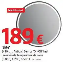 Bauhaus Elite - 80 cm. antibaf. sensor 'on-off' led i seleccio de temperatura de color oferta