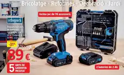 Bauhaus Scheppach - trepant tornavis de bateria 'c-cdtb74/2-x' oferta