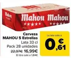 Carrefour Mahou - cerveza 5 estrellas oferta