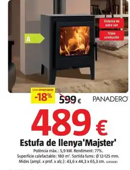 Bauhaus Panadero - estufa de lllenya 'maister' oferta