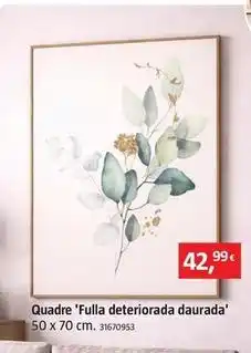 Bauhaus Quadre 'fulla deteriorada daurada' oferta