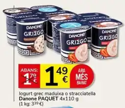 Supermercados Charter Danone logurt grec maduixa o stracciatella oferta