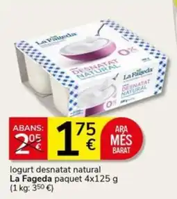 Supermercados Charter La Fageda logurt desnatat natural oferta