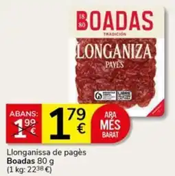 Supermercados Charter Boadas longaniza pavès oferta