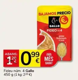 Supermercados Charter Gallo fideu núm. 4 oferta