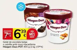 Supermercados Charter Häagen-Dazs gelat de xocolata belga o vainilla amb nous macadàmia oferta
