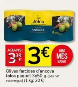 Supermercados Charter Jolca olives farcides d'anxova oferta