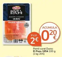 Supermercados Charter El Pozo 1954 jamón curado duroc oferta