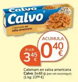 Supermercados Charter Calvo calamar en salsa americana oferta