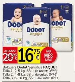 Supermercados Charter Dodot Sensitive PAQUET oferta