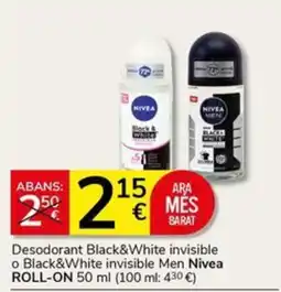 Supermercados Charter Nivea Desodorant Black&White invisible o Black&White invisible Men oferta