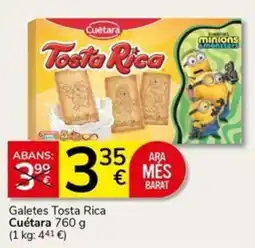 Supermercados Charter Cuétara Tosta Rica oferta