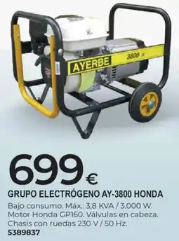 BigMat Ayerbe grupo electrógeno ay-3800 honda oferta