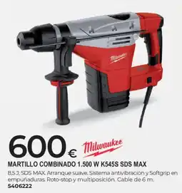 BigMat Milwaukee martillo combinado 1.500 w k545s sds max oferta