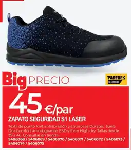 BigMat PAREDES ZAPATO SEGURIDAD S1 LASER oferta