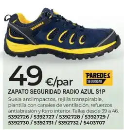BigMat PAREDES ZAPATO SEGURIDAD RADIO AZUL S1P oferta