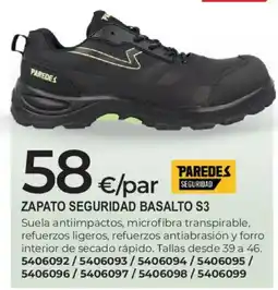 BigMat Paredes zapato seguridad basalto s3 oferta