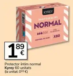 Supermercados Charter Kyrey protector íntim normal oferta