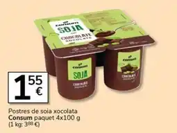 Supermercados Charter Consum postres de soia xocolata oferta