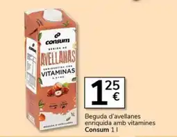 Supermercados Charter Consum beguda d'avellanes oferta
