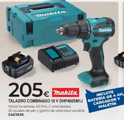 BigMat Makita taladro combinado 18 V DHP490SM1J oferta