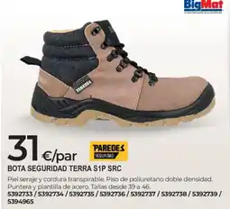 BigMat PAREDES BOTA SEGURIDAD TERRA S1P SRC oferta