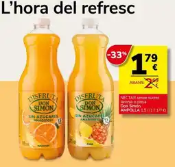 Supermercados Charter Don Simon nectar sense sucres taronja o pinya oferta