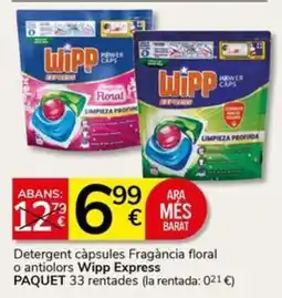 Supermercados Charter Wipp detergent caps fragancia floral o antiolors express oferta