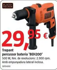 Bauhaus Black & decker - taladro percutor electrico beh200 oferta