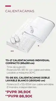 Tien 21 Blanco - calientacamas individual compacto oferta