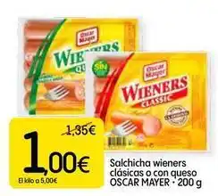 Dialprix Oscar mayer - salchicha wieners clasicas o con queso oferta
