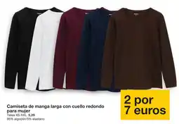 Zeeman Zeman camiseta de manga larga con cuello redondo para mujer oferta