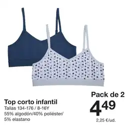 Zeeman Top corto infantil oferta