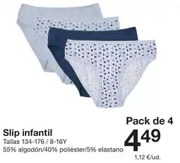 Zeeman Slip infantil oferta