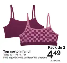 Zeeman Top corto infantil oferta