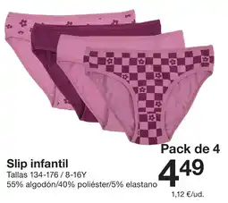 Zeeman Slip infantil oferta