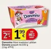 Supermercados Charter Danone - danonino maxi maduixa i platan oferta