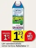 Supermercados Charter La asturiana - llet semidesnatada sense lactosa oferta