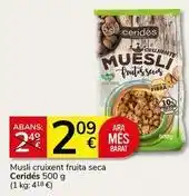 Supermercados Charter Ara - musli cruixent fruita seca oferta