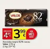 Supermercados Charter Valor - xocolata negra 82% cacau oferta