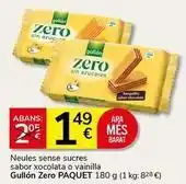 Supermercados Charter Gullón - neules sense sucres sabor xocolata o vainilla oferta
