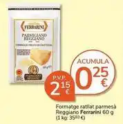 Supermercados Charter Ferrarini - formatge ratllat parmesà reggiano oferta