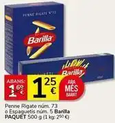 Supermercados Charter Barilla - penne rigate núm. 73 o espaguetis núm. 5 oferta