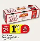 Supermercados Charter Argal - pate de porc paquet oferta