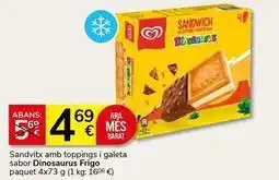 Supermercados Charter Ara - sandvitx amb toppings i gaeta sabor dinosaurus frigo paquet oferta