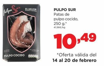 Alimerka Pulpo Sur Patas de Pulpo Cocido, 250 g. oferta